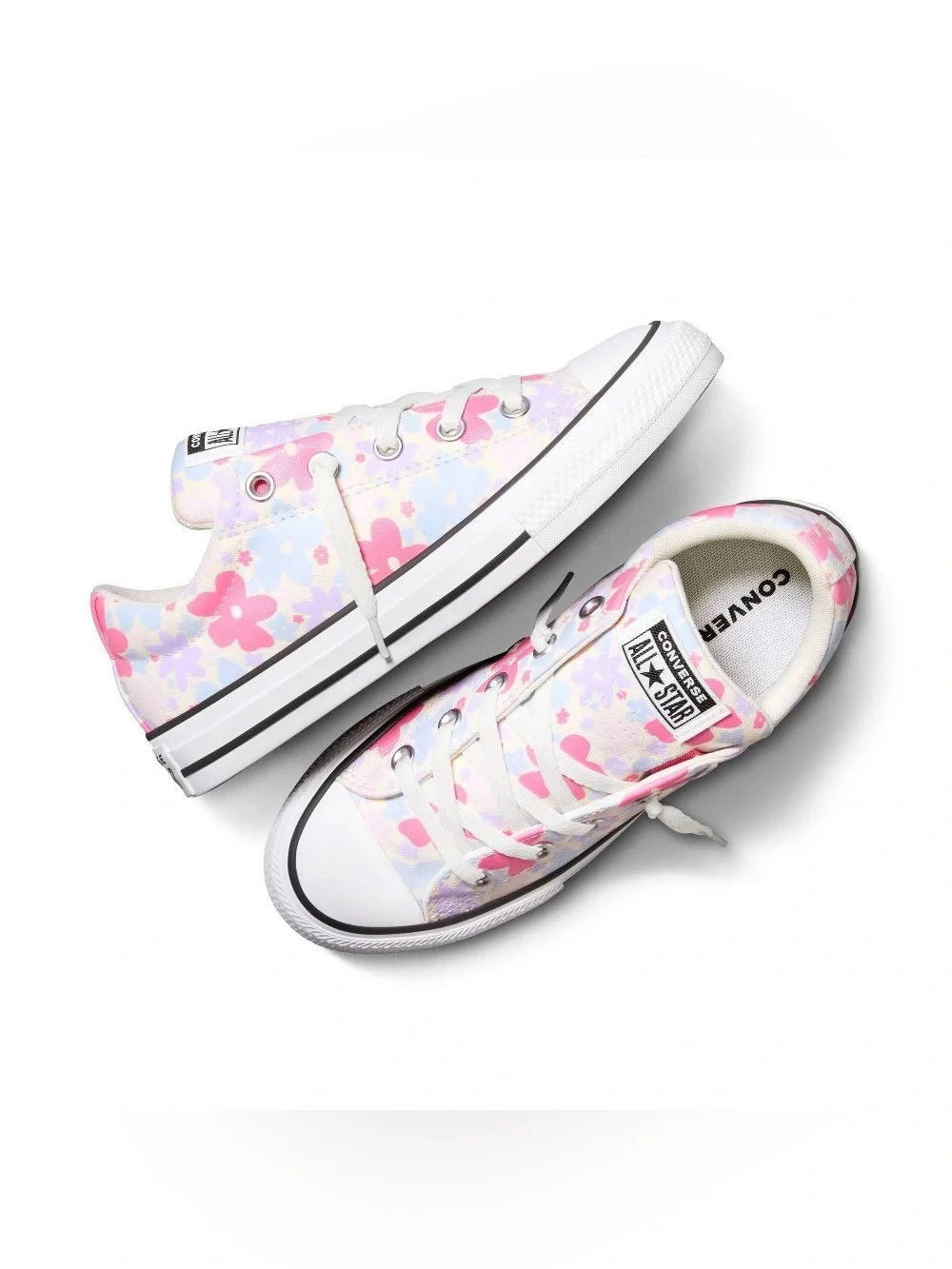 Converse Girls Size 3 Street Ox low-top sneakers floral print pink blue